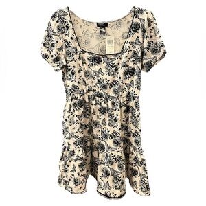 NWT Hot Topic Thorn & Fable Gothic Garden Square Neck Skater Dress Size XL